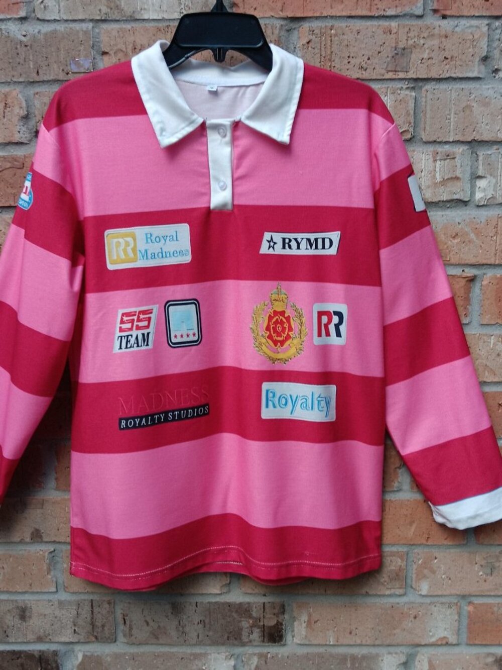 Royal Madness Studios 55 Women's Top Polo Long Sleeves Size M